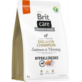 Изображение Сухий корм для собак Brit Care Dog Hypoallergenic Dog Show Champion з лососем і оселедцем 3 кг (8595602559114