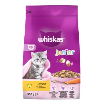 Изображение Сухий корм для котів Whiskas Junior з куркою 300 г (5900951304378)