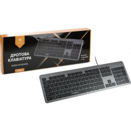 Клавіатура Vinga KB735 black-grey фото №10