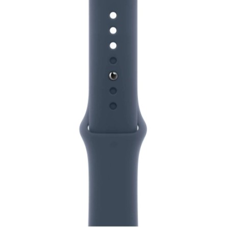 Смарт-часы Apple Watch Series 9 GPS 41mm Silver Aluminium Case with Storm Blue Sport Band - M/L (MR913QP/A) фото №3