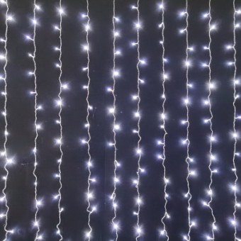 Изображение Гирлянда Novogod`ko штора 238 LED, холодный белый, 2*2м, 8 реж. (973768)