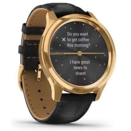 Smart часы Garmin vivomove Luxe, Pure Gold-Black, Leather, (010-02241-22) фото №3