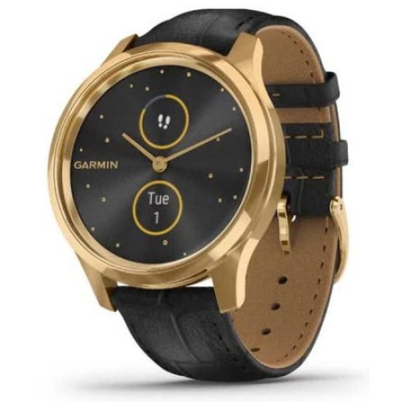 Smart годинник Garmin vivomove Luxe, Pure Gold-Black, Leather, (010-02241-22)