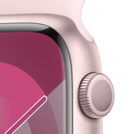 Смарт-годинник Apple Watch Series 9 GPS 41mm Pink Aluminium Case with Light Pink Sport Band - S/M (MR933QP/A) фото №3