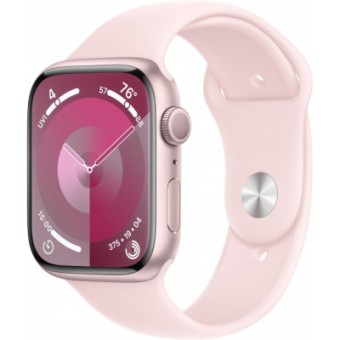 Зображення Смарт-годинник Apple Watch Series 9 GPS 41mm Pink Aluminium Case with Light Pink Sport Band - S/M (MR933QP/A)