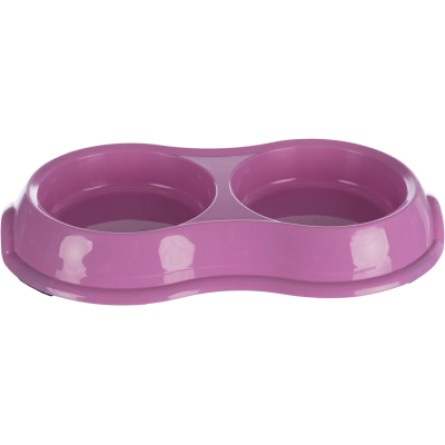 Посуд для котів Trixie Посуда для кошек  Миска двойная пластиковая 2х200 мл/11 см (цвета в ассортименте) (4011905249858) фото №4