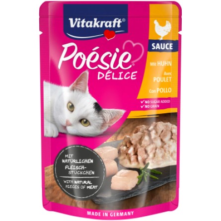 Вологий корм для котів Vitakraft Poésie Délice pouch курка в соусі 85 г (4008239352842)