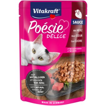 Изображение Вологий корм для котів Vitakraft Poésie Délice pouch серця в соусі 85 г (4008239352897)