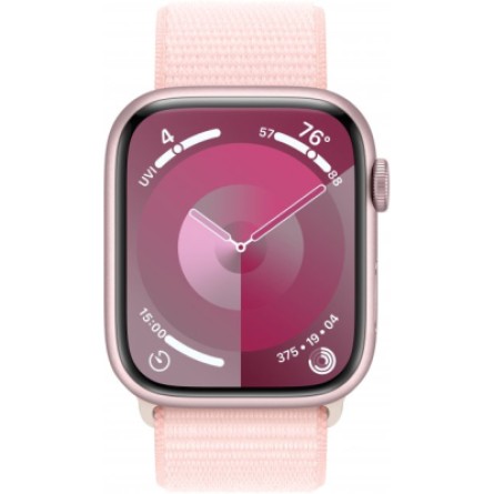 Смарт-часы Apple Watch Series 9 GPS 41mm Pink Aluminium Case with Light Pink Sport Loop (MR953QP/A) фото №2