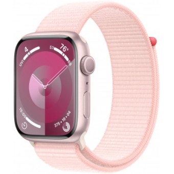 Зображення Смарт-годинник Apple Watch Series 9 GPS 41mm Pink Aluminium Case with Light Pink Sport Loop (MR953QP/A)