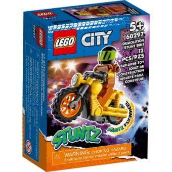 Изображение Конструктор Lego City Stunt Разрушительный трюковый мотоцикл 12 деталей (60297)