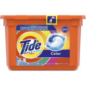 Зображення Капсули для прання Tide Все-в-1 Color 15 шт. (8001090758286)