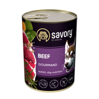 Зображення Консерва для собак Savory Dog Gourmand яловичина 400 г (4820232630433)