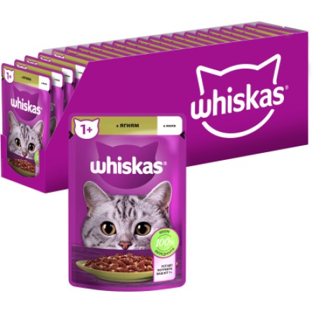Вологий корм для котів Whiskas Ягня в желе 85 г (5900951302176)