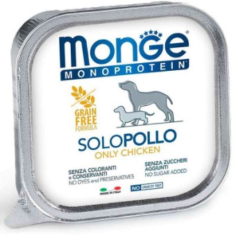 Изображение Консерва для собак Monge Dog Solo 100% курка 150 г (8009470014137)