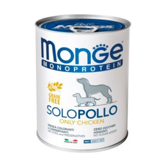 Изображение Консерва для собак Monge Dog Solo 100% курка 400 г (8009470014212)