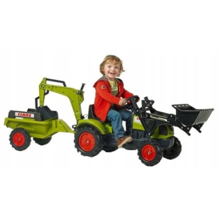 Електромобіль дитячий Falk CLAAS Arion трактор на педалях з причепом Зелена (3016202040147) (2040N) фото №4