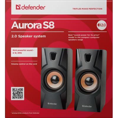 Акустическая система Defender 2.0 Aurora S 8 W USB Black фото №3
