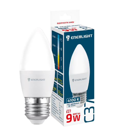 Лампочка Enerlight С37 9Вт 4100K E27