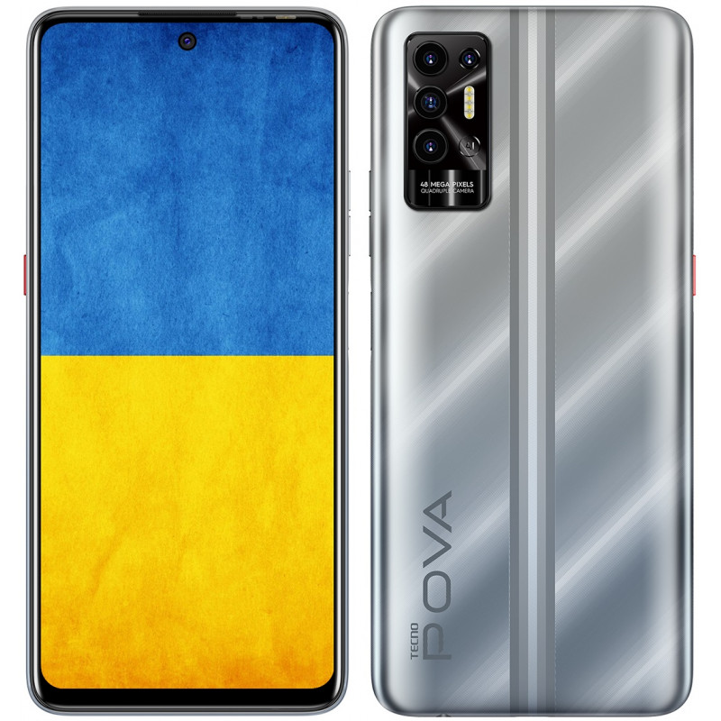 Смартфон Tecno POVA-2 (LE7n) 4/128Gb NFC Dual SIM Polar Silver