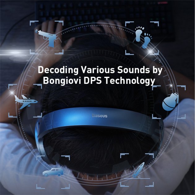 Навушники Baseus D05 New Gaming Wired Immersive 3D Computer Headphones Black фото №3