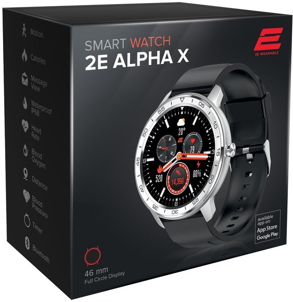 Smart годинник 2E Alpha X 46 mm Silver (2Е-CWW30SL) фото №2