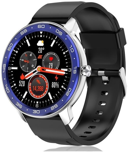 Smart часы 2E Alpha X 46 mm Silver-Blue (2Е-CWW30SLBL)