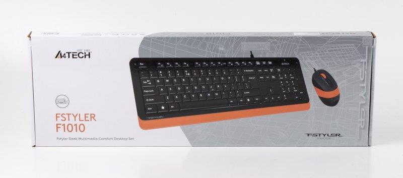 Клавіатура   мишка A4Tech F1010 Black-Orange фото №4