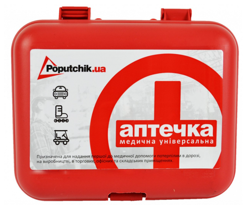 Poputchik Автомобільна аптечка футляр червоний 165*135*6 02-022-1