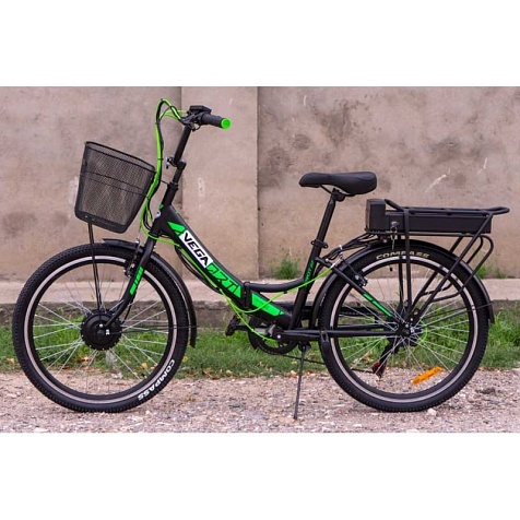 Електровелосипед VEGA Joy S (Black/Green) фото №2