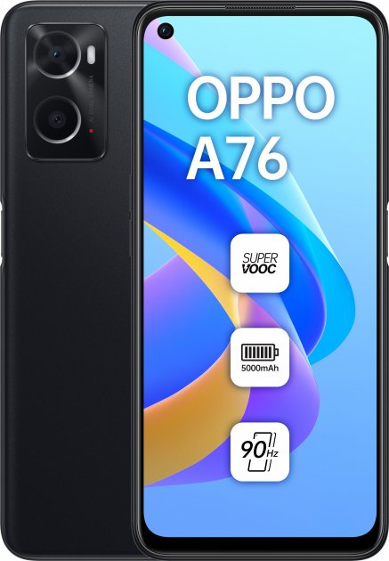 Смартфон Oppo A76 4/128GB Glowing Black (OFCPH2375_BLACK)