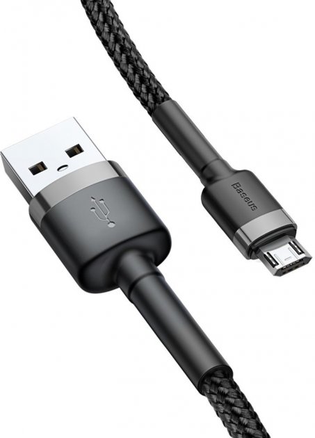 Baseus Cafule Cable USB For Micro 1.5A 2m Gray Black фото №2
