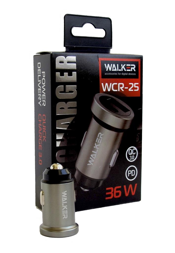 АЗП Walker WCR-25 PD_3.1A QC_3.1A grey фото №2
