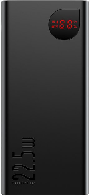 Мобільна батарея Baseus Adaman Metal Digital Display 20000mAh 22.5W 2021 Editon Black (PPAD000101)