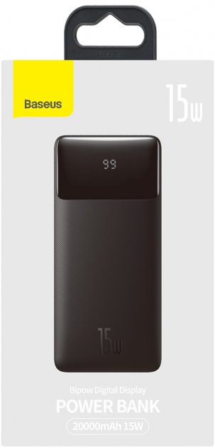 Мобильная батарея Baseus Bipow Digital Display 15W 20000mAh Black (PPDML-J01) фото №6