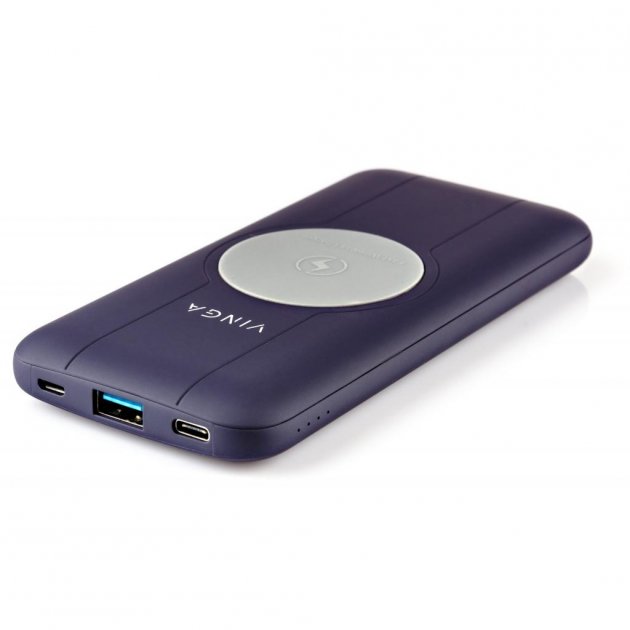 Мобільна батарея Vinga 10000 mAh Wireless QC3.0 PD soft touch purple (BTPB3510WLROP) фото №3