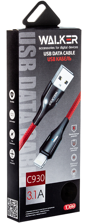 Walker USB cable C930 Intelligent Type-C black фото №2