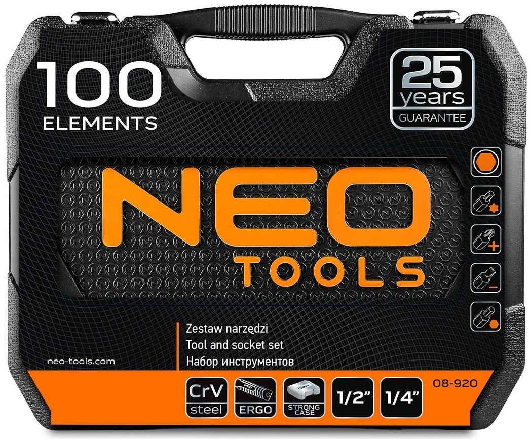 Набір інструменти Neo Tools NEO100од.1/4 1/2CrVкейс фото №8