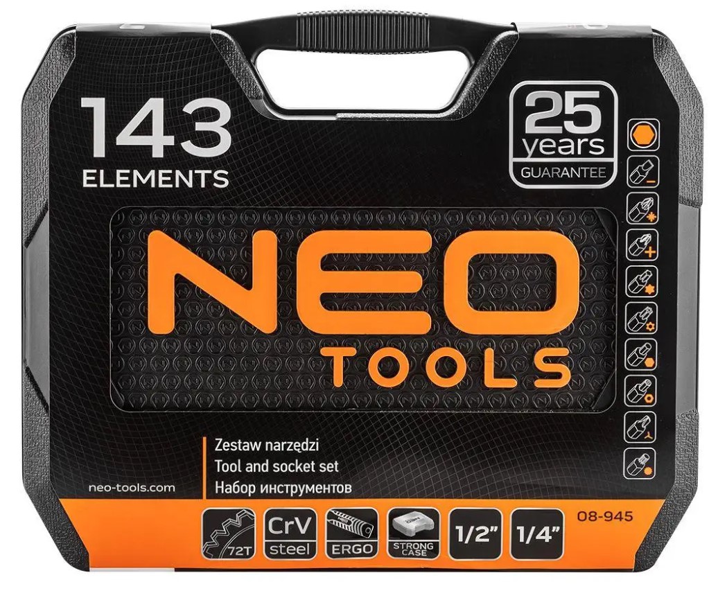 Набір інструменти Neo Tools 143 од.універсальнийкейс фото №10