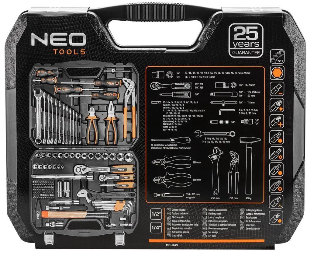 Набір інструменти Neo Tools 143 од.універсальнийкейс фото №9