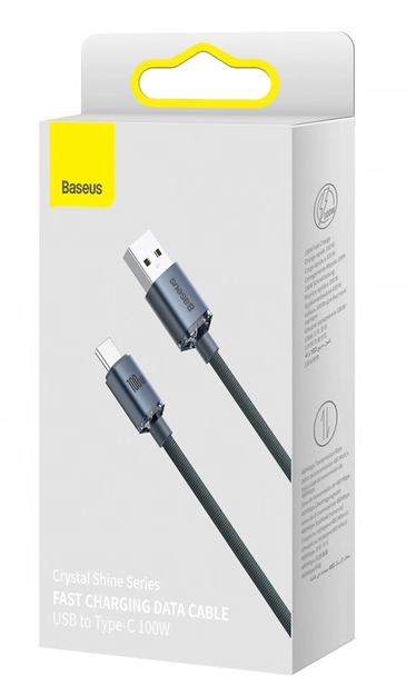 Baseus Crystal Shine Series Fast Charging Data Cable USB to Type-C 100W 1.2m Black фото №3