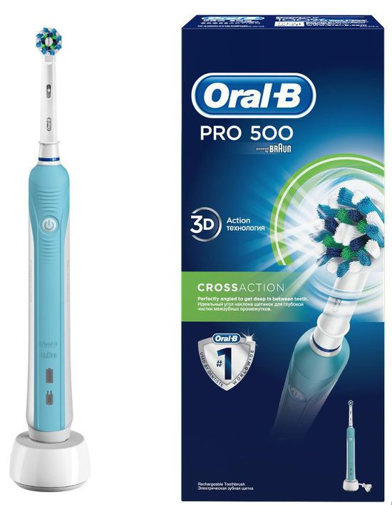 Зубная щетка Braun Oral-B PRO 500 Cross Action фото №3