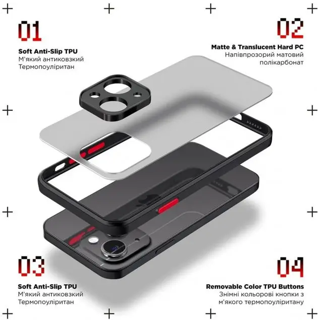 Чохол для телефона Armorstandart Frosted Matte Xiaomi Redmi Note 12 4G Black (ARM67732) фото №2