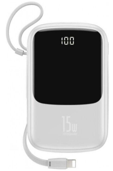 Мобильная батарея Baseus Cable Q Pow Display Power bank 10000mAh 15W White