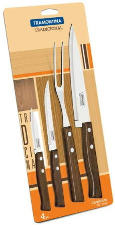 Набор ножей Tramontina TRAMONTINA TRADICIONAL 4 предмети (3 ножі,виделка д/м`яса) (22299/019)