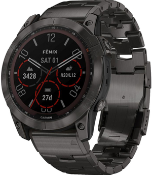 Smart годинник Garmin fenix 7X Sapph Sol Carbon Gray DLC Ti, GPS (010-02541-27)