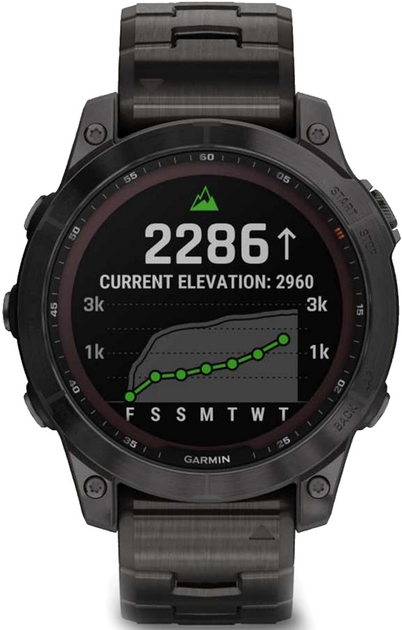 Smart годинник Garmin fenix 7 Sapph Sol, Carbon Gray DLC Ti w/DLC Ti Bracelet, GPS (010-02540-39) фото №5