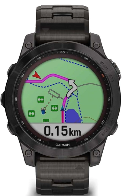 Smart годинник Garmin fenix 7 Sapph Sol, Carbon Gray DLC Ti w/DLC Ti Bracelet, GPS (010-02540-39) фото №4