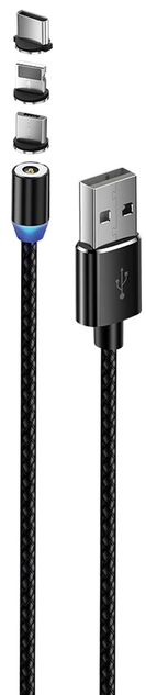 Colorway USB - 3в1 (Lightning MicroUSB Type-C) Magnetic 2.4А 1м чорний (CW-CBUU020-BK) фото №6