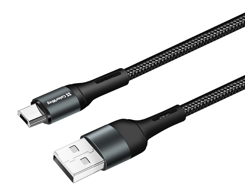 Colorway USB - MicroUSB (nylon) 2.4А 1м чорний (CW-CBUM045-BK) фото №3